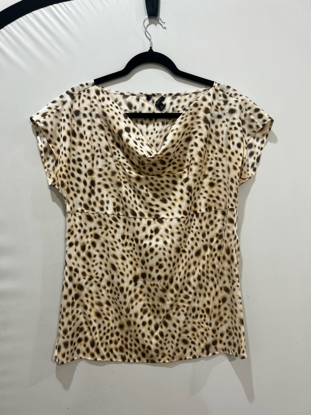 Ann Taylor Top 8 Womens Silk Animal Print Y2K Babydoll Fairy Grunge Preppy Sheer - Picture 3 of 10